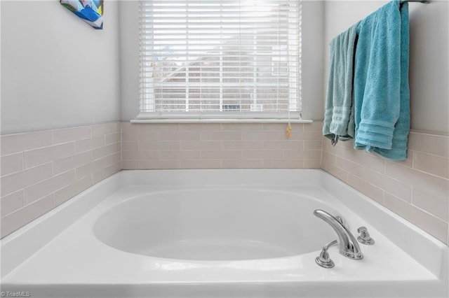 bathroom featuring a washtub and a healthy amount of sunlight