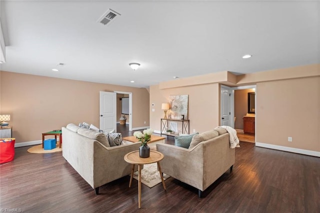 142 Covington Pl, Lewisville, NC 27023 - living area with dark wood-type flooring and recessed lighting