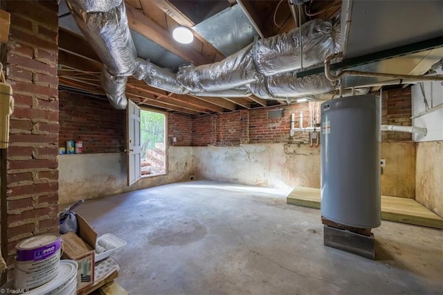 basement with gas water heater