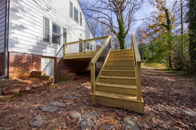 view of home's exterior with a deck