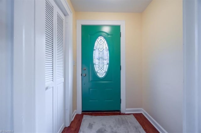 entryway featuring hardwood / wood-style flooring