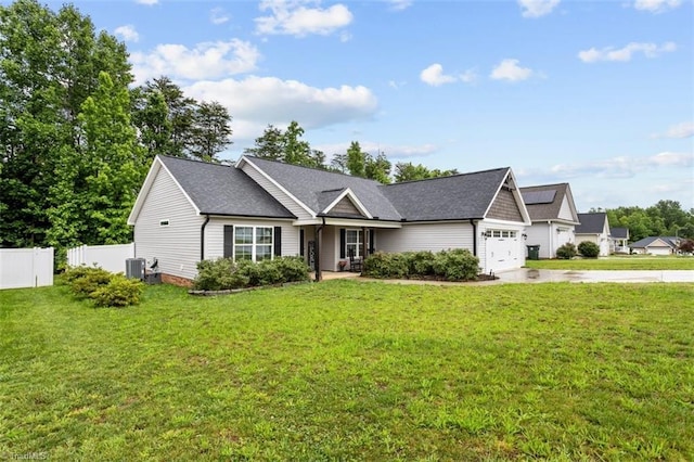 111 Brooke Ridge Dr, Thomasville, NC 27360 - view of front of house with driveway, an attached garage, and central AC