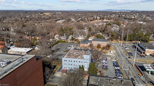 birds eye view of property with a mountain view