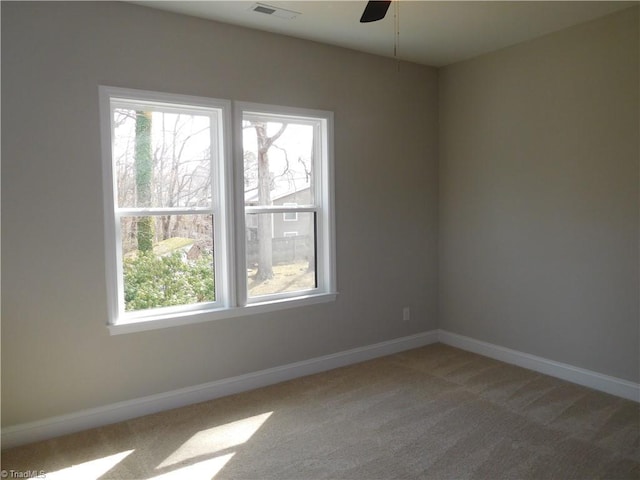 4391 Old Town Dr, Winston-Salem, NC 27106 - unfurnished room with a wealth of natural light, visible vents, light colored carpet, and baseboards
