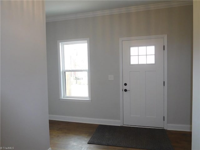 4391 Old Town Dr, Winston-Salem, NC 27106 - foyer featuring wood finished floors, baseboards, and ornamental molding