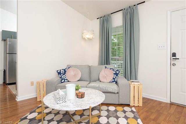 living room featuring hardwood / wood-style flooring