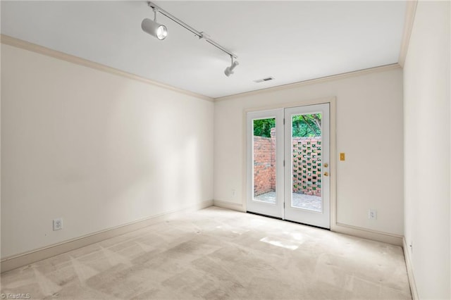 440 Marshall View Ct, Winston-Salem, NC 27101 - carpeted empty room with ornamental molding and track lighting