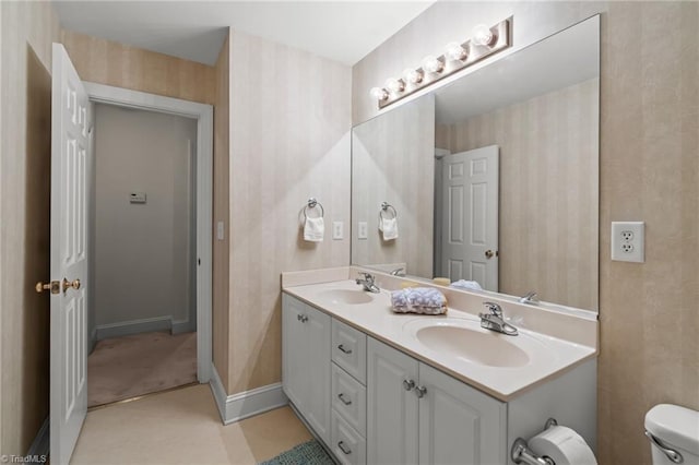 440 Marshall View Ct, Winston-Salem, NC 27101 - full bathroom featuring double vanity and baseboards