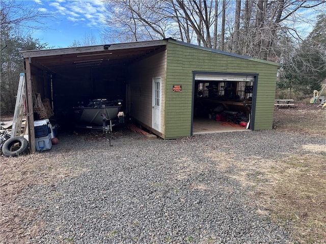 view of garage