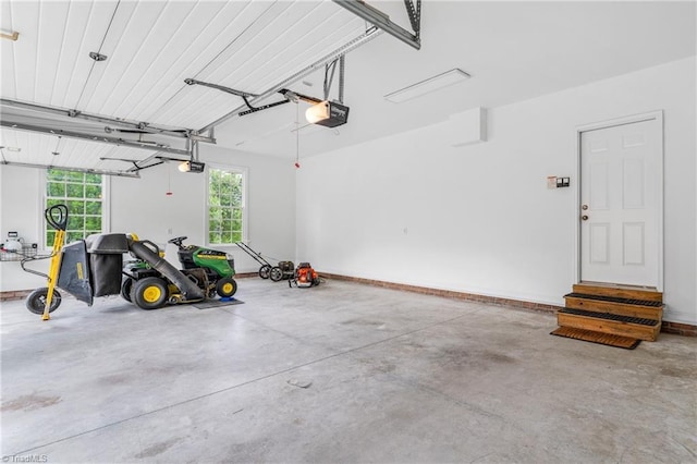 garage featuring a garage door opener