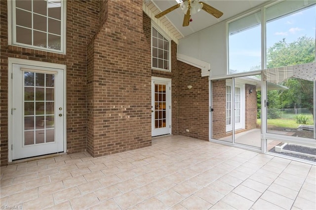 7060 Orchard Path Dr, Clemmons, NC 27012 - unfurnished sunroom with ceiling fan and lofted ceiling