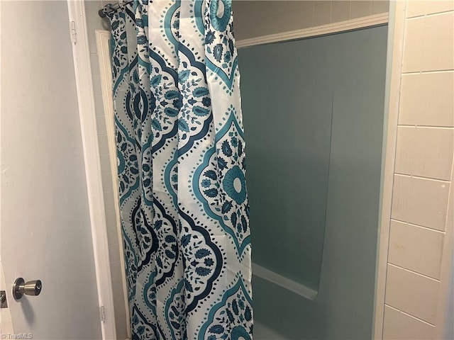 full bathroom featuring a shower with curtain