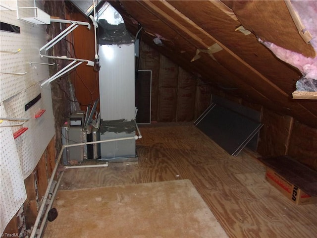 view of unfinished attic