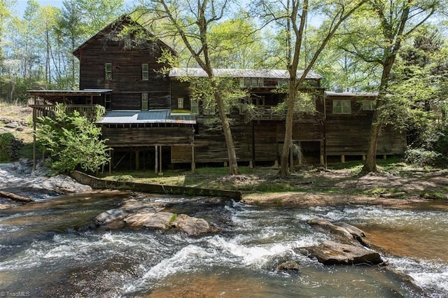 exterior space featuring a water view