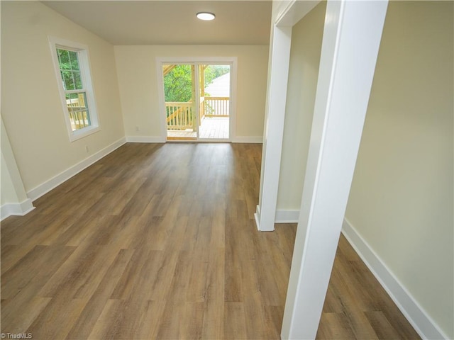 interior space with hardwood / wood-style floors