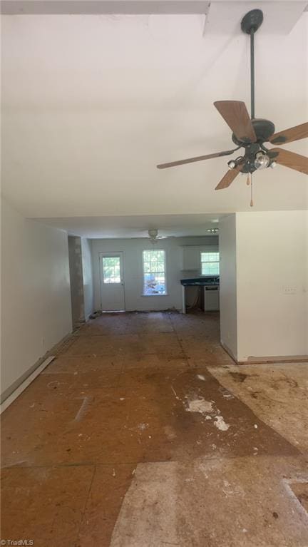 4812 Country Meadows Dr, Julian, NC 27283 - unfurnished living room with a ceiling fan