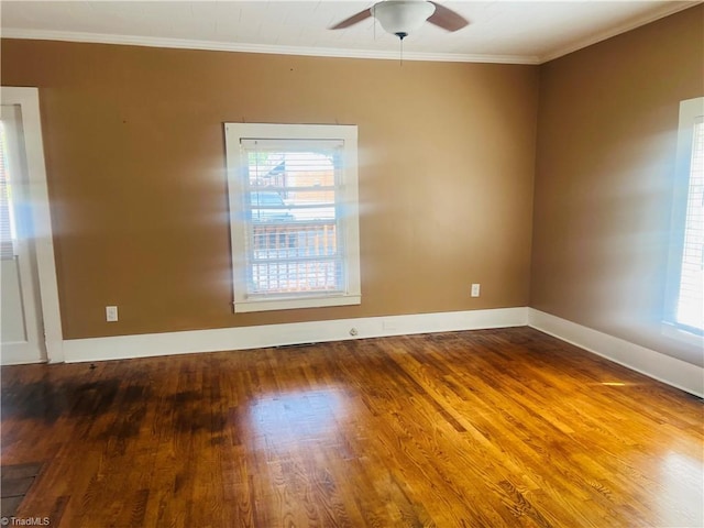 322 E Independence Blvd, Mount Airy, NC 27030 - empty room featuring wood finished floors, ornamental molding, and ceiling fan