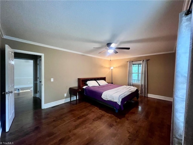 5608 Fred Lineberry Rd, Randleman, NC 27317 - bedroom with wood finished floors, ornamental molding, baseboards, and a ceiling fan