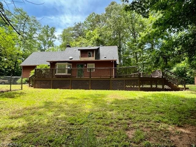5608 Fred Lineberry Rd, Randleman, NC 27317 - back of property with a wooden deck