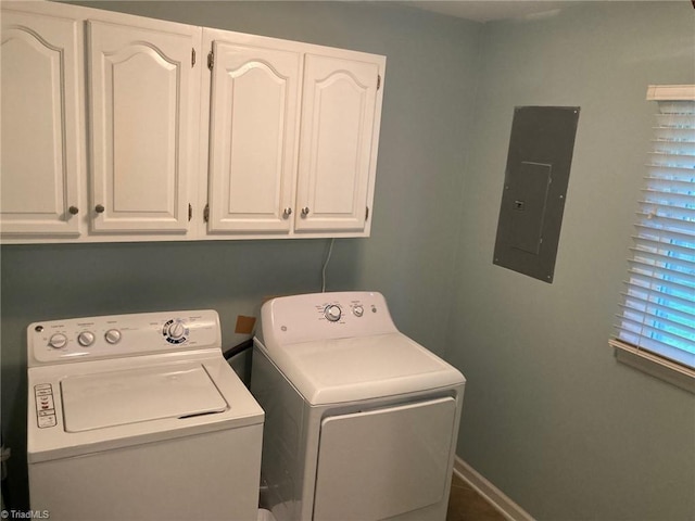 3908 Sandlewood Rd, High Point, NC 27265 - laundry area featuring electric panel, washer and clothes dryer, and cabinet space