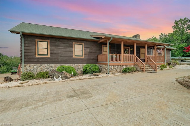 view of front of home with a porch