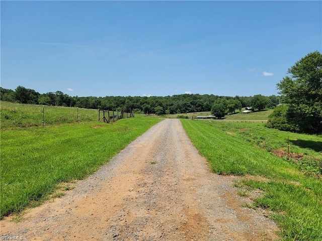 view of street featuring a rural view