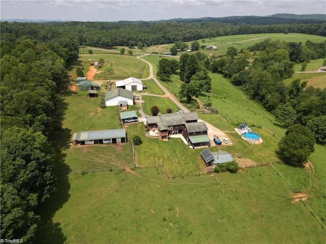 bird's eye view with a rural view