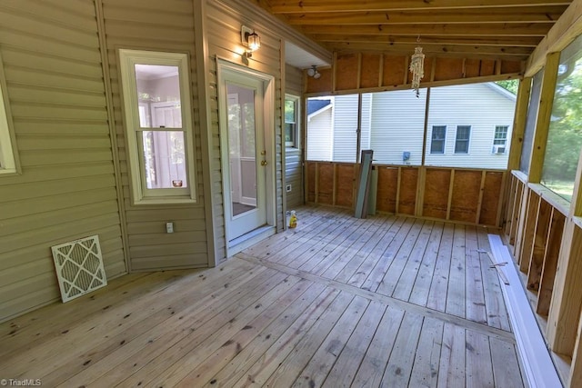 view of unfurnished sunroom
