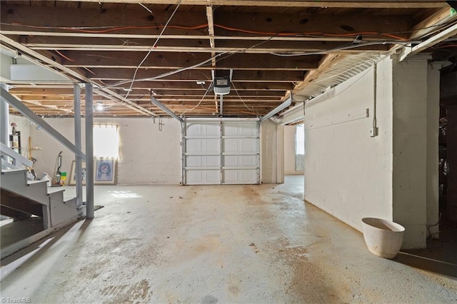 garage featuring a garage door opener