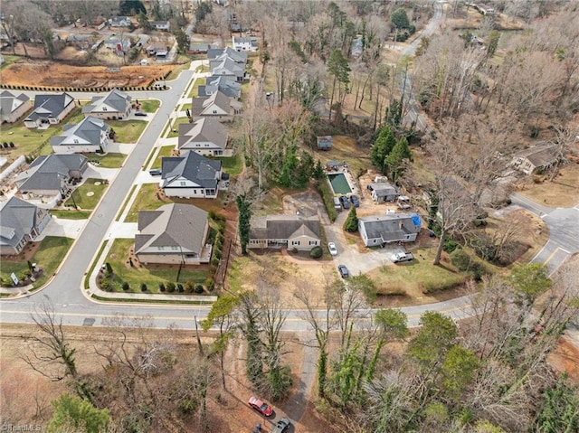 bird's eye view with a residential view