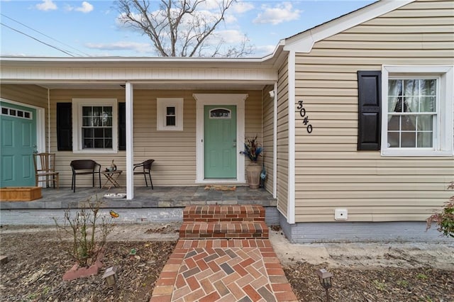 property entrance with a porch