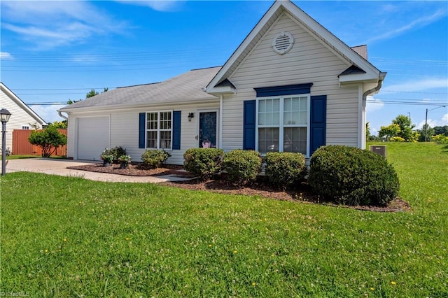 3207 Stavanger Ct, Winston-Salem, NC 27127 - single story home with driveway, a garage, and a front lawn
