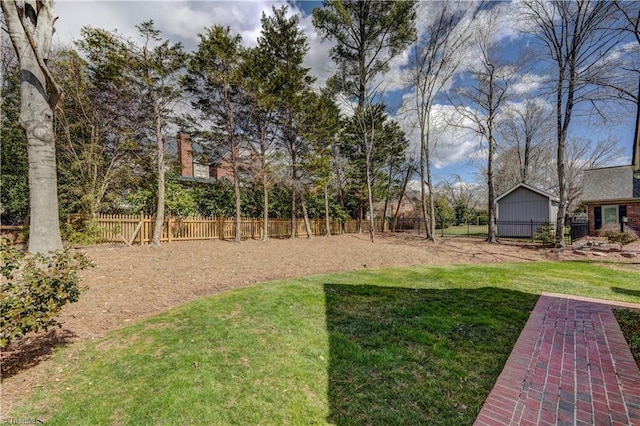 view of yard with fence