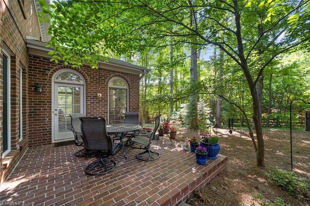 view of patio featuring outdoor dining space