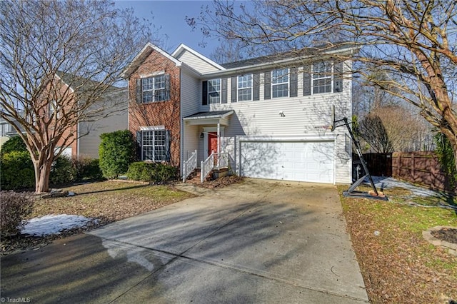 view of front of home featuring a garage