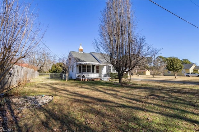 view of front of home with a front yard