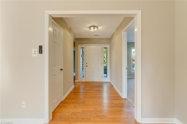 entryway featuring light hardwood / wood-style flooring