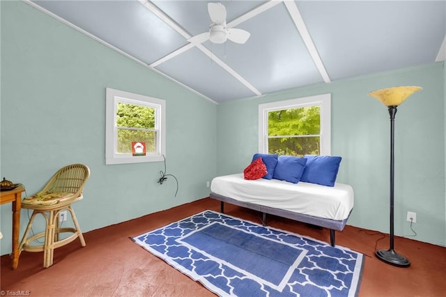 109 Easy St, Providence, NC 27315 - sitting room featuring vaulted ceiling, plenty of natural light, carpet, and ceiling fan