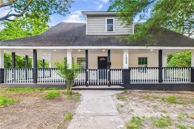 1924 E 25th St, Winston-Salem, NC 27105 - view of front of house featuring covered porch and roof with shingles