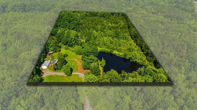 1655 Oakleigh Rd, Mcleansville, NC 27301 - aerial view of property's location with a heavily wooded area and property parcel outlined