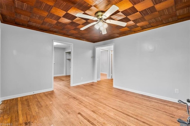 1655 Oakleigh Rd, Mcleansville, NC 27301 - unfurnished room featuring a ceiling fan, light wood finished floors, and wooden ceiling