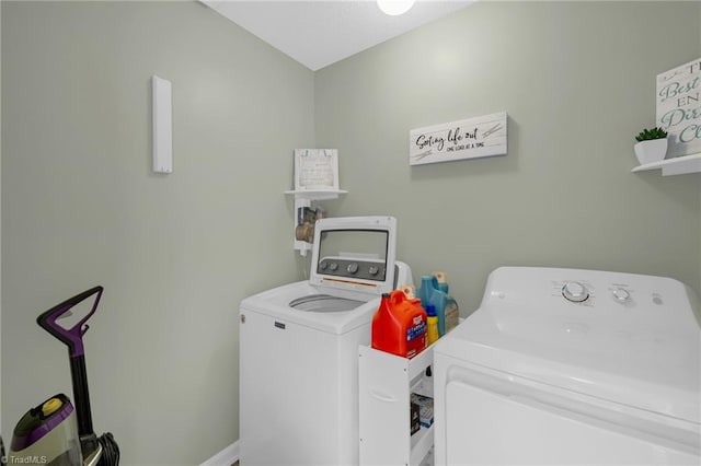 laundry area featuring separate washer and dryer