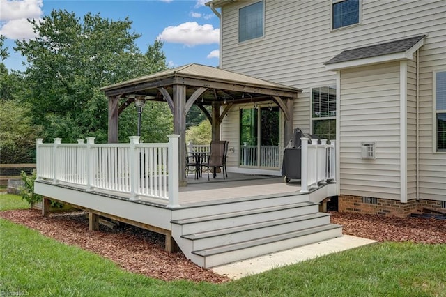 113 Crestbourne Ct, Stokesdale, NC 27357 - wooden terrace with a gazebo