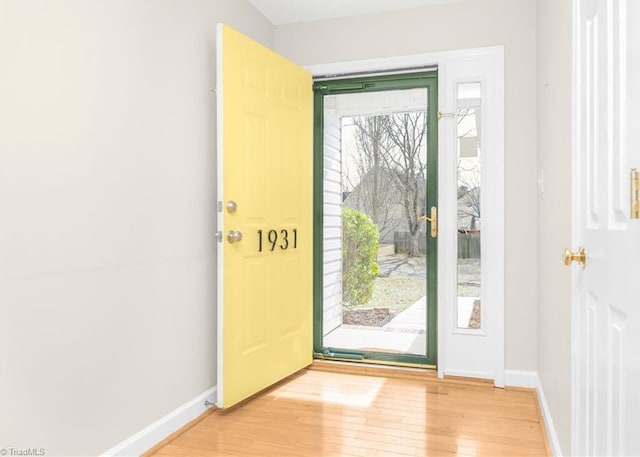 doorway featuring hardwood / wood-style flooring