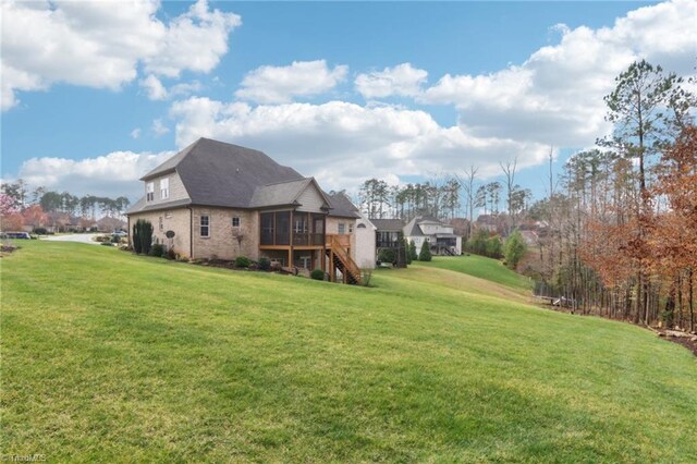 100 Wentworth Dr, Winston-Salem, NC 27107 - view of yard with a deck and stairway