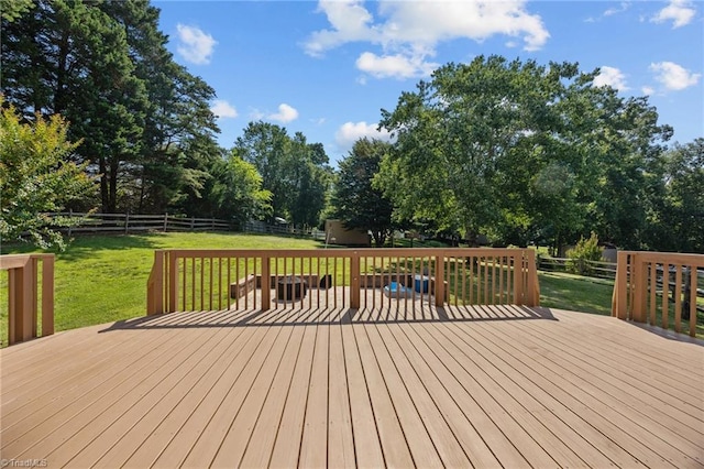 1941 Larkhill Dr, Kernersville, NC 27284 - wooden terrace featuring a fenced backyard and view of scattered trees