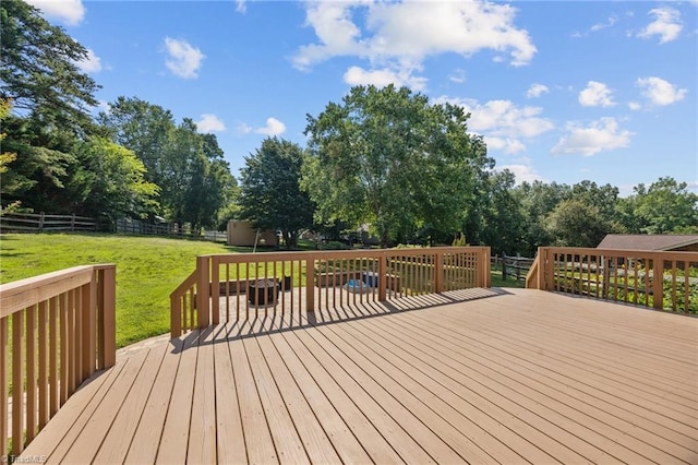 1941 Larkhill Dr, Kernersville, NC 27284 - wooden deck with a fenced backyard and view of wooded area