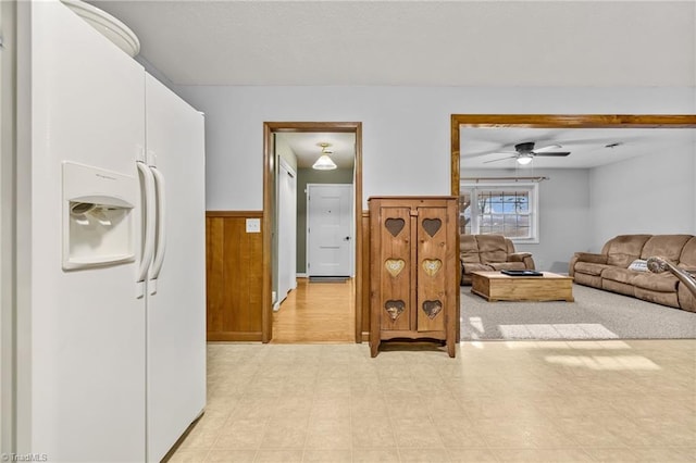 interior space featuring wooden walls