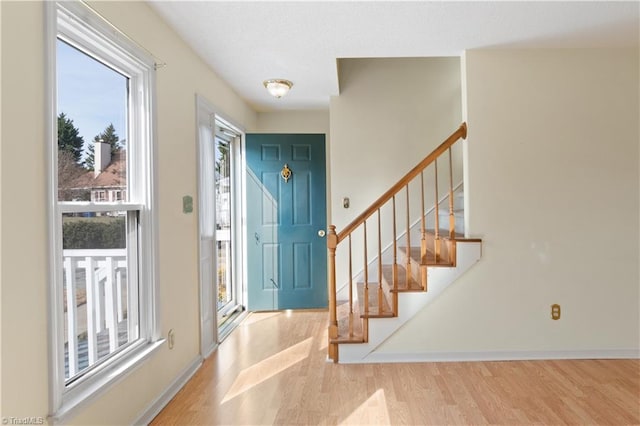 foyer featuring light hardwood / wood-style flooring