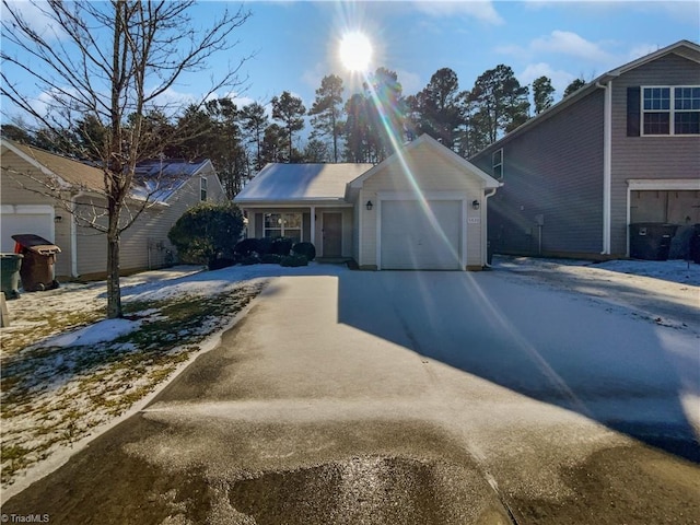 view of front of property featuring a garage